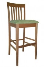 Rimini ST Slat Back Bar Stool C426. Seat Any Fabric Colour. Clear Natural Frame. Stain Extra